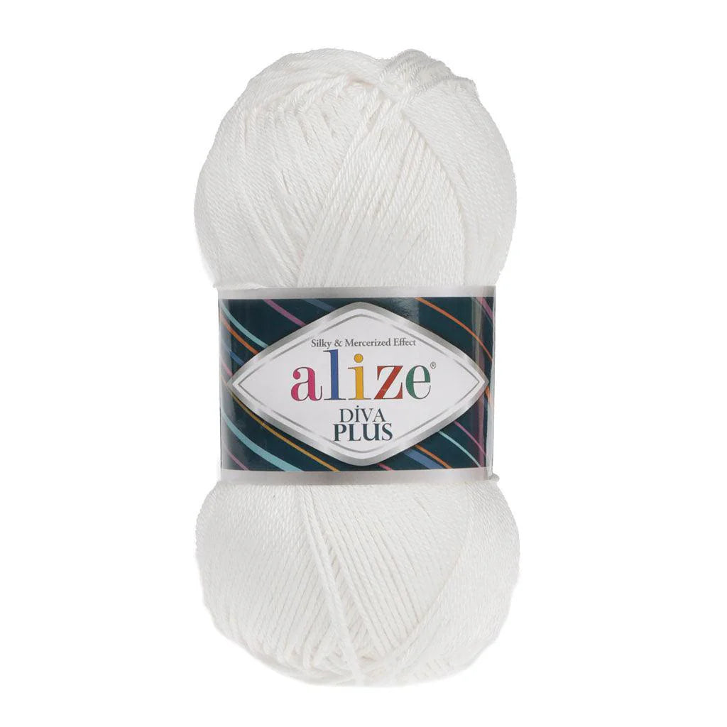 ALIZE DIVA PLUS 1055 WHITE YARN