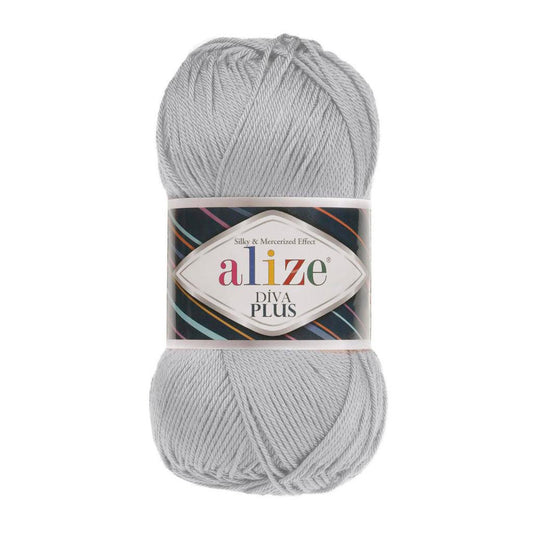 ALIZE DIVA PLUS 355 PEARL GREY YARN
