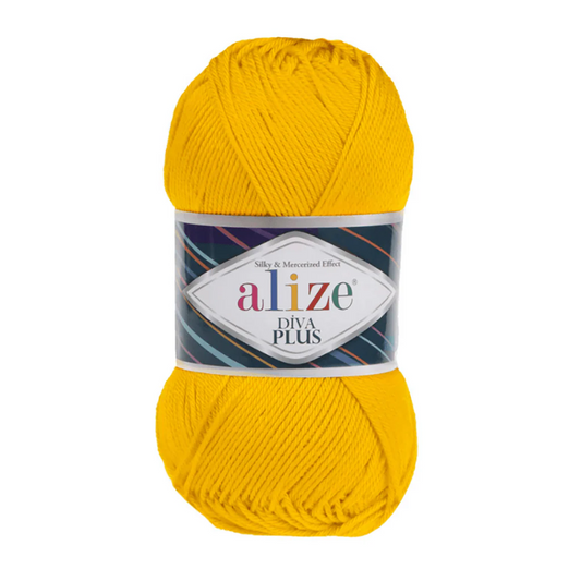 ALIZE DIVA PLUS 548 YELLOW YARN