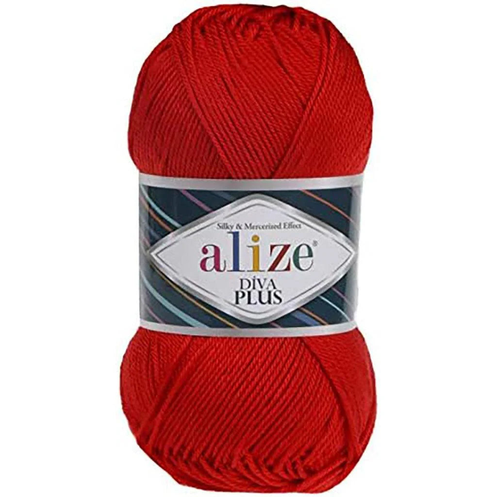 ALIZE DIVA PLUS 58 RED YARN