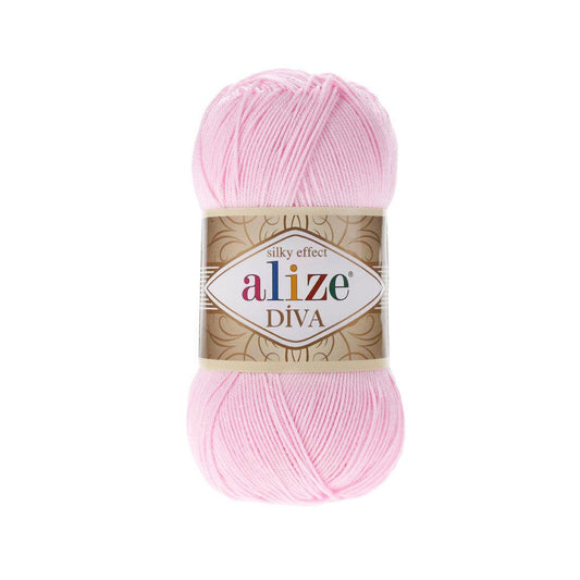 ALIZE DIVA SILK ACRYLIC BABY PINK 185