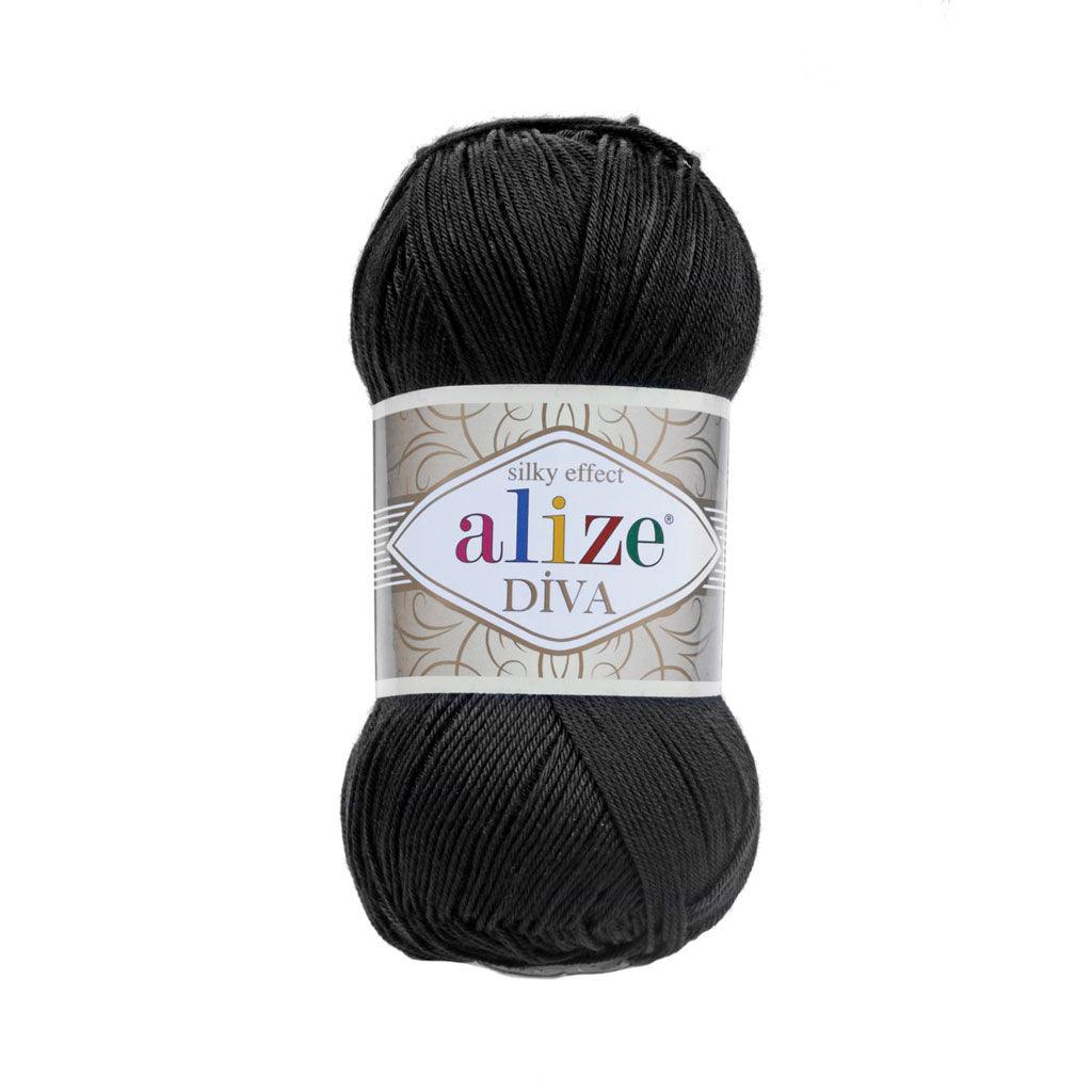ALIZE DIVA SILK ACRYLIC BLACK 60