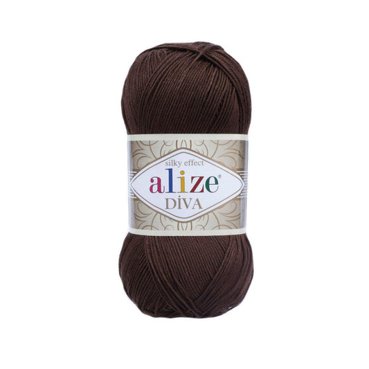 ALIZE DIVA SILK ACRYLIC BROWN 26