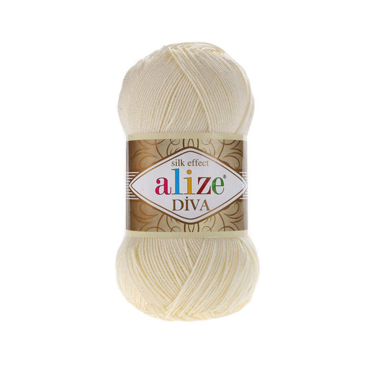 ALIZE DIVA SILK ACRYLIC CREAM 1