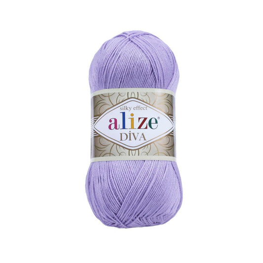 ALIZE DIVA SILK ACRYLIC LAVANDER 158