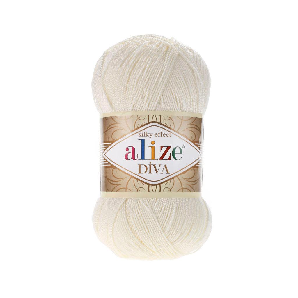 ALIZE DIVA SILK ACRYLIC LIGHT CREAM 62