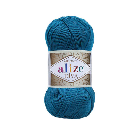 ALIZE DIVA SILK ACRYLIC MYKONOS BLUE 646