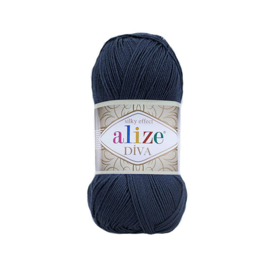 ALIZE DIVA SILK ACRYLIC NAVY 361