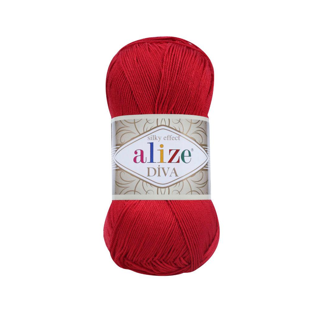 ALIZE DIVA SILK ACRYLIC RED 106