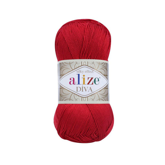 ALIZE DIVA SILK ACRYLIC RED 106