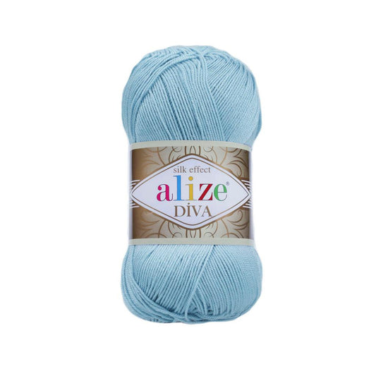 ALIZE DIVA SILK ACRYLIC SKY BLUE 346