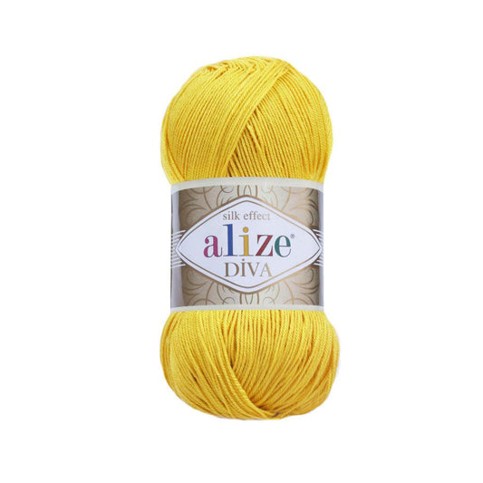 ALIZE DIVA SILK ACRYLIC YELLOW 110