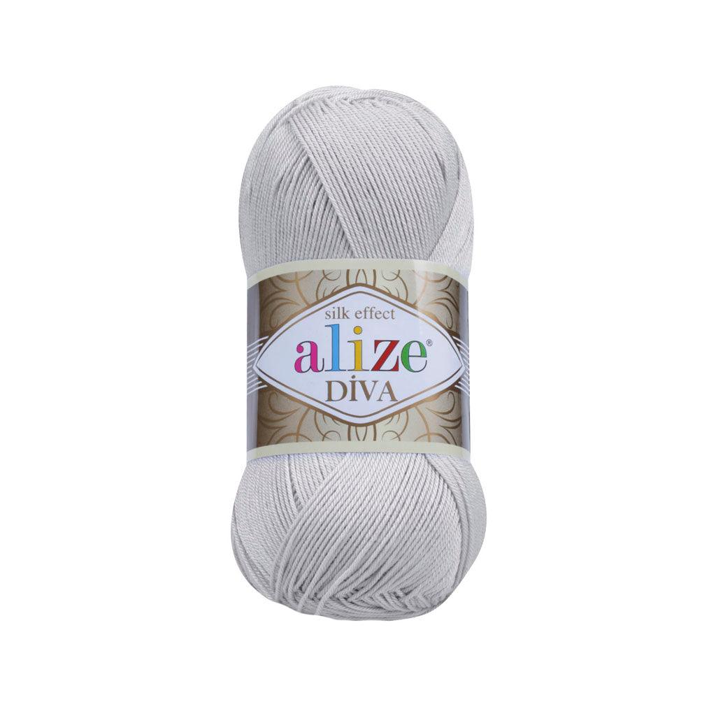 ALIZE DIVA SILK ACRYLIC LIGHT GREY 168