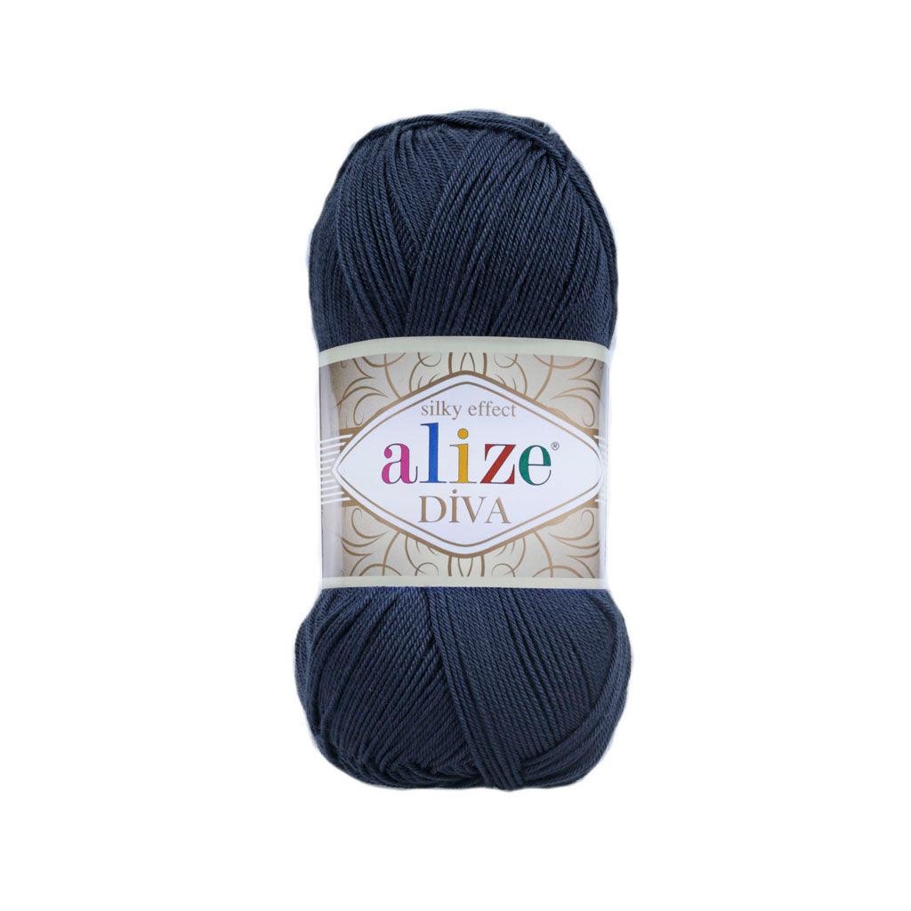ALIZE DIVA SILK ACRYLIC NAVY 361