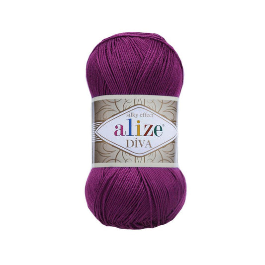 ALIZE DIVA SILK ACRYLIC PLUM 297