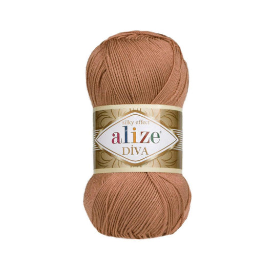 ALIZE DIVA SILK ACRYLIC RED BROWN 261