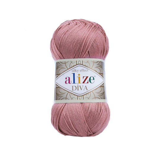ALIZE DIVA SILK ACRYLIC ROSE 354