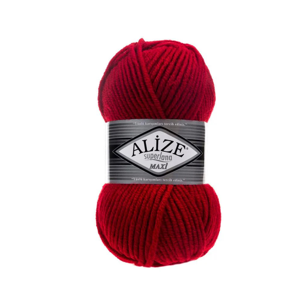ALIZE SUPERLANA MAXI YARN RED 56